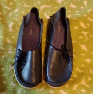 Empress blue leather moccasins loafers